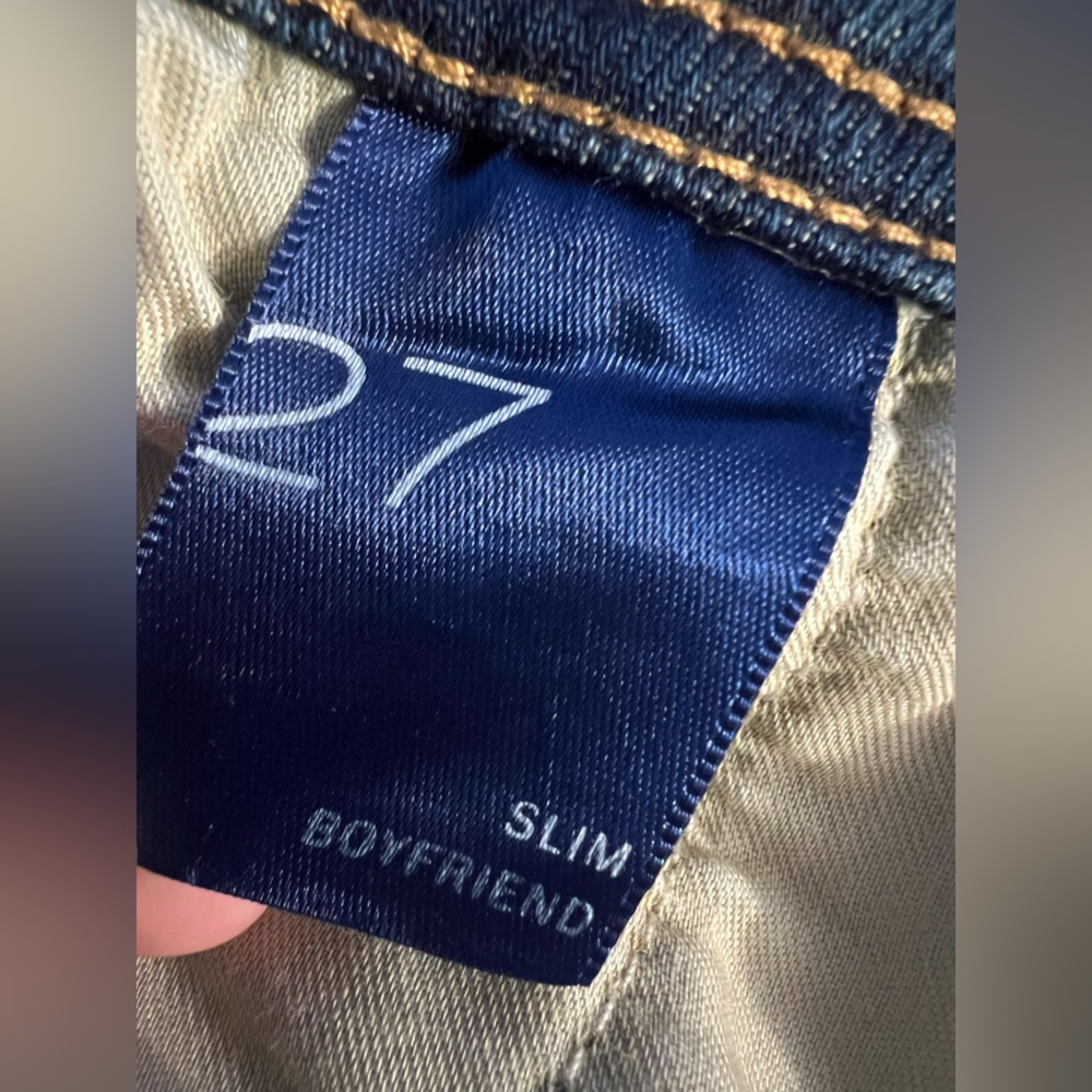 Anthropologie Pilcro Jeans Womens Sz 27 Slim Boyfriend Med Wash Distressed Crop - Picture 7 of 7